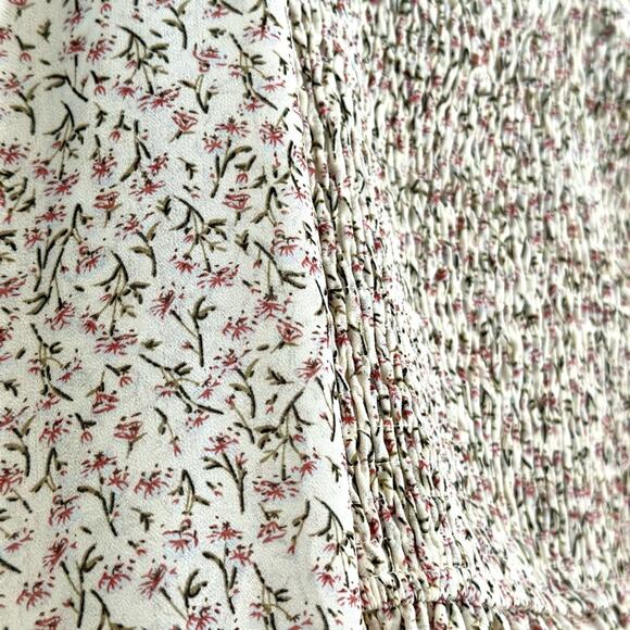 Keen The Label Smocked Peasant Blouse Puff Sleeve Crop Top Long Sleeve L - Picture 4 of 5